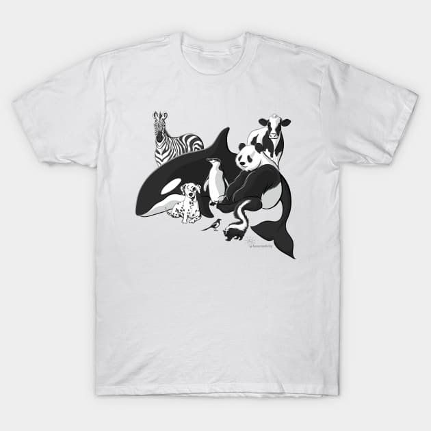 Black and White Gang T-Shirt by kascreativity